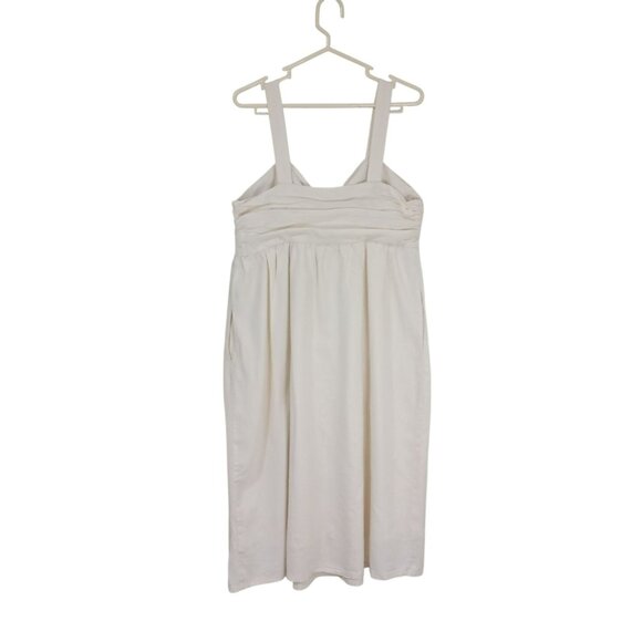 Who What Wear Midi Dress Womens White Linen Blend Ruched Back & Bow Detail Sz M - Picture 10 of 15